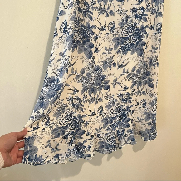 Reformation Rosi Sweetheart Cap Sleeve Formal Midi Dress Pompadour Blue 10 NWT - Picture 3 of 10